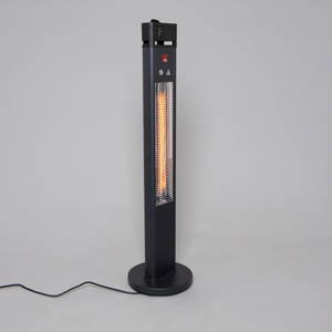 Floor Standing Outdoor Patio Heater with Remote Control - Black by Litecraft
