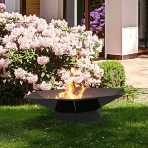 Chic Steel Goblet Design Fire Pit - Black by Primrose