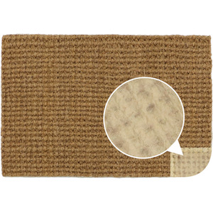 Tallis Boucle Coir Latex Backed Door Mat - Natural by JVL