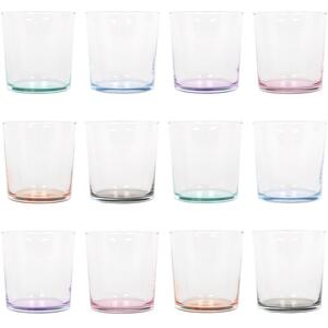 Bodega Glass Tumblers - 345ml - Colour Base - Pack of 12 - Multicolour by LAV