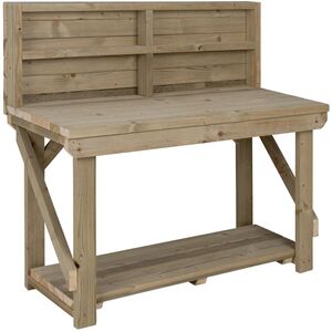 IndoorOutdoor Wooden Workbench With Back Panel by Arbor Garden Solutions