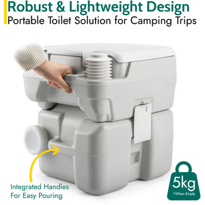 Portable Camping Flushable Toilet 20L - Grey by Trail
