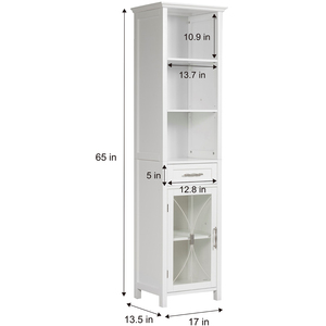 Teamson Home Wooden Bathroom Cabinet Multi Functional White 7978 - White by Teamson Home