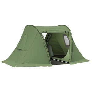 Outsunny Camping Tent with Living Area and 2 Bedrooms - Green by Outsunny