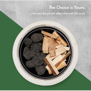 Faux Concrete Fire Pit with BBQ Grill - Beige by VonHaus