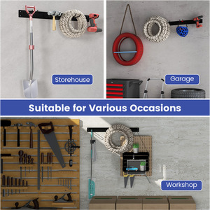 Garage Tool Storage Rack - Black by Costway