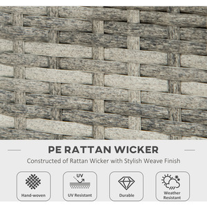 Outsunny 40,000 BTU Rattan Gas Fire Pit Table - Grey by Outsunny