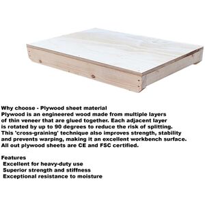 Plywood Top Workbench With Back Panel And Double Shelf by Arbor Garden Solutions