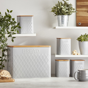 5 Piece Kitchen Set with Bamboo Lids - White by Cooks Professional