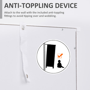 kleankin Restroom Tower with Multi-Tier Shelving - White by kleankin