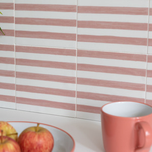 Quadrostyle STRIPES PINK Wall Tile and Furniture Vinyl Stickers by Quadrostyle