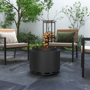 Outsunny Stainless Steel Smokeless Fire Pit - Black by Outsunny