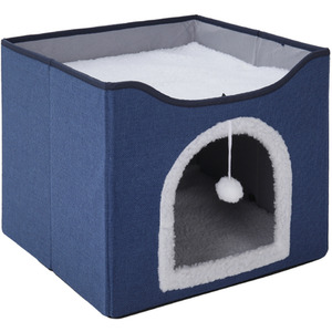 Foldable Cat Bed with Scratcher - Navy by Kidkid
