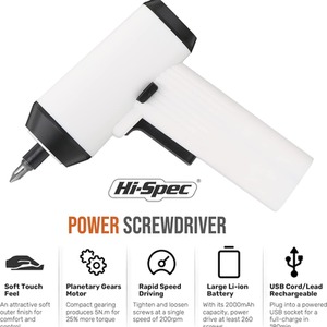 Electric Screwdriver Set 3.6V Rechargeable - White