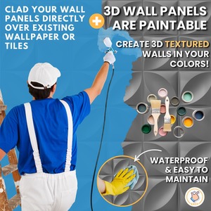 3D Wall Panels (50x50 cm) PVC Cladding Panel Geometric Convex Shape by NOVECRAFTO