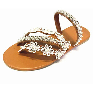 Lace and Bead Detailed Sandals