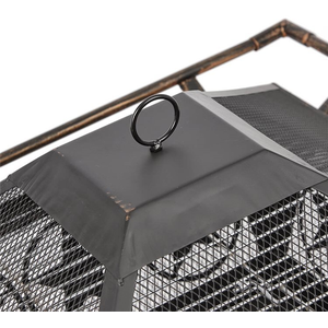 Star Outdoor Fireplace with Mesh Lid - Black by BillyOh