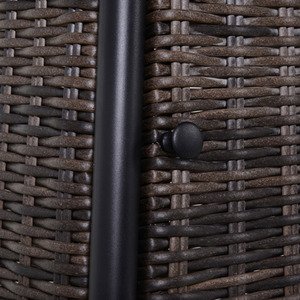 Outsunny Rattan Fire Pit Gas Burner Patio Heater - Brown Wicker, Black Frame by Outsunny