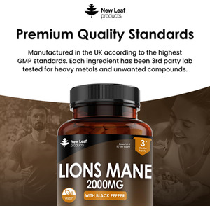 Lions Mane Mushroom 2000mg - Brown by NEW LEAF PRODUCTS