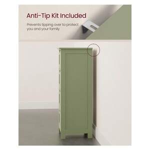 VASAGLE Bathroom Floor Storage Cabinet with 4 Drawers - Green by VASAGLE
