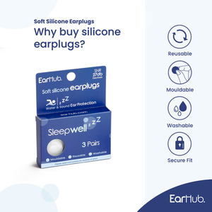 EarHub Sleepwell Soft Premium Silicone Earplugs - White by EarHub