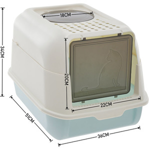 Kidkid Large Top Entry Cat Litter Box with Hood and Scoop by Kidkid