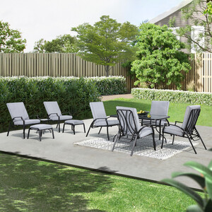 Riviera Dining Set - Grey and Black by Malay