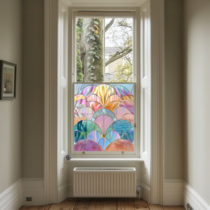 Osiglia Art Deco Stained Glass Privacy Window Film by Creative Printing