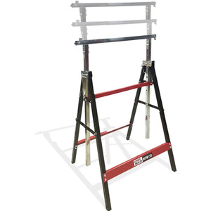 Lumberjack Pair Folding Work Horse Trestles Adjustable Height Stand 150kg - Red by Lumberjack