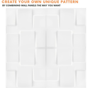 3D Wall Panels with Adhesive Included, Geometric Squares Design by NOVECRAFTO