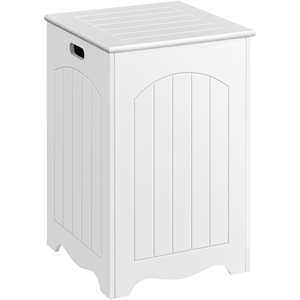 Large Square Wooden Laundry Basket - White by Yaheetech