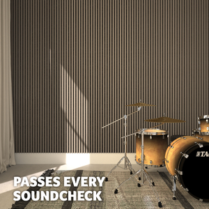 Acoustic Panel Set of 2 - Sound-Absorbing Felt, Size Adjustable - Dark Oak by tectake