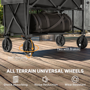 Outsunny Double Decker Folding Trolley Cart with 200KG Capacity - Black by Outsunny