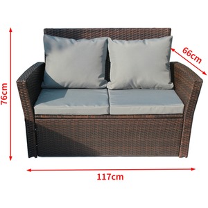 Rattan Garden Furniture Outdoor Set - Brown by BIRCHTREE