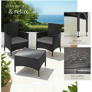 Rattan Garden Furniture Set Lucerne Two Sets Of Cushion Covers by tectake