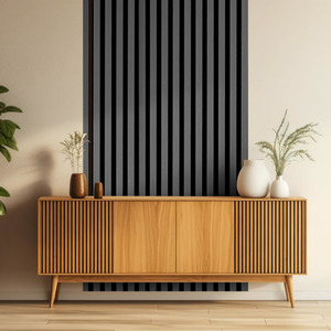 Wooden Slatted 3D Acoustic Wall Panelling by Home Treats