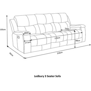 Ledbury 3 Seater Sofa - Grey