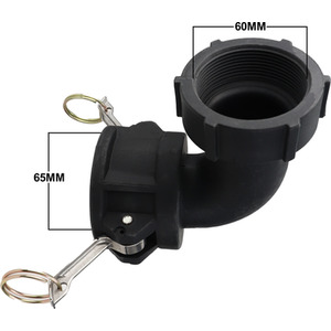 Camlock Coupler (2 inch) to BSP Female (2 Inch) 90-degree elbow - Black by DNA PACKAGING LTD