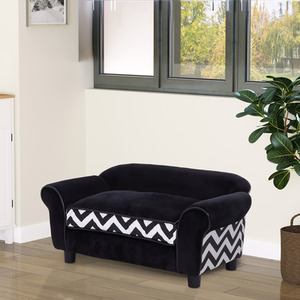 PawHut Pet Sofa Cat Couch Bed for Miniature Dogs - Black by PawHut