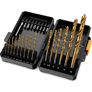 24 Piece HSS Metal Drill Bits - Gold by Hi-Spec