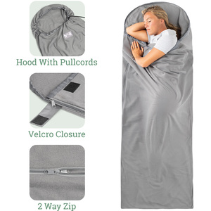 Single Fleece Grey Envelope Sleeping Bag Liner - Grey by Trail