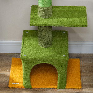 PawHut Floor-to-Ceiling Cat Tree with Scratching Posts, Hammock - Green by PawHut