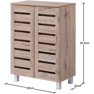 Euston Modern 2 Door Shoe Storage Cabinet - Oak by Swish Furniture