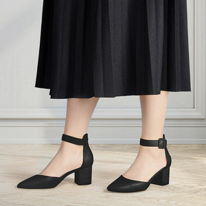 High Heels Closed Toe Block Pumps by Livingandhome