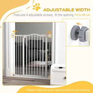 PawHut Adjustable Metal Pet Gate Safety Barrier by PawHut