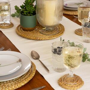 30cm Round Woven Palm Leaf Placemats Pack of 6 - Brown by Argon Tableware