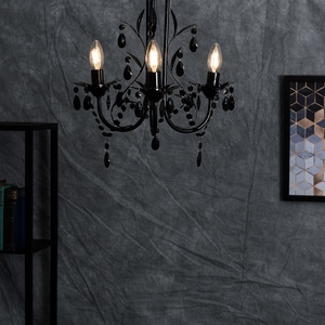 Odelia 3 Way Black Droplet Ceiling Light Chandelier - Black by ValueLights