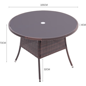 Rattan Dressing Garden Coffee Table - Brown / 20.1kg by Livingandhome