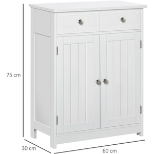 HOMCOM 75x60cm Freestanding Bathroom Storage - White / 12kg by HOMCOM