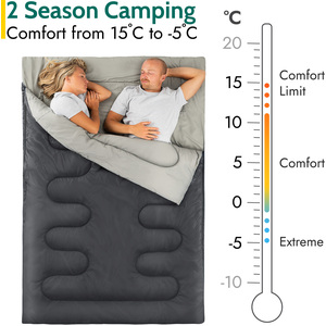 Double 250 GSM Envelope Sleeping Bag - Charcoal by Trail